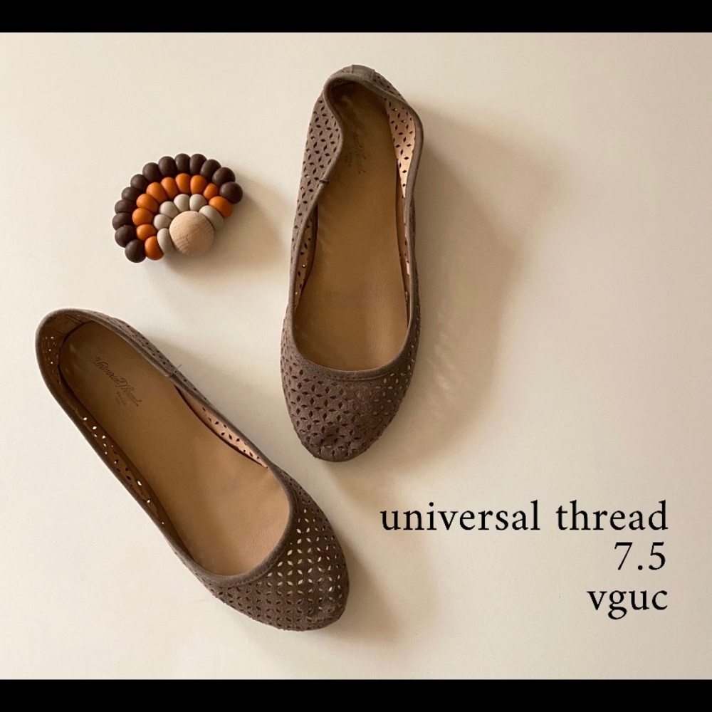 taupe suede flats